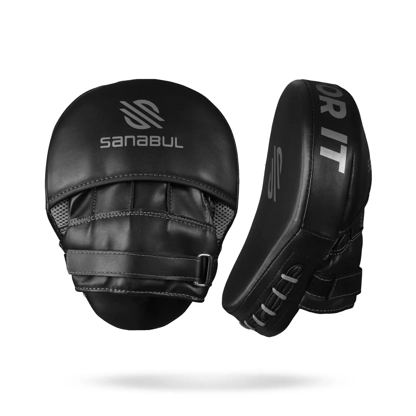 Sanabul Essential Curved Punching Mitts for Boxing, MMA Muay Thai Boxing Pads for Training, Punch Focus Mitts, Hand Pads Sparring Gear, Strike Shield The Champ Gear