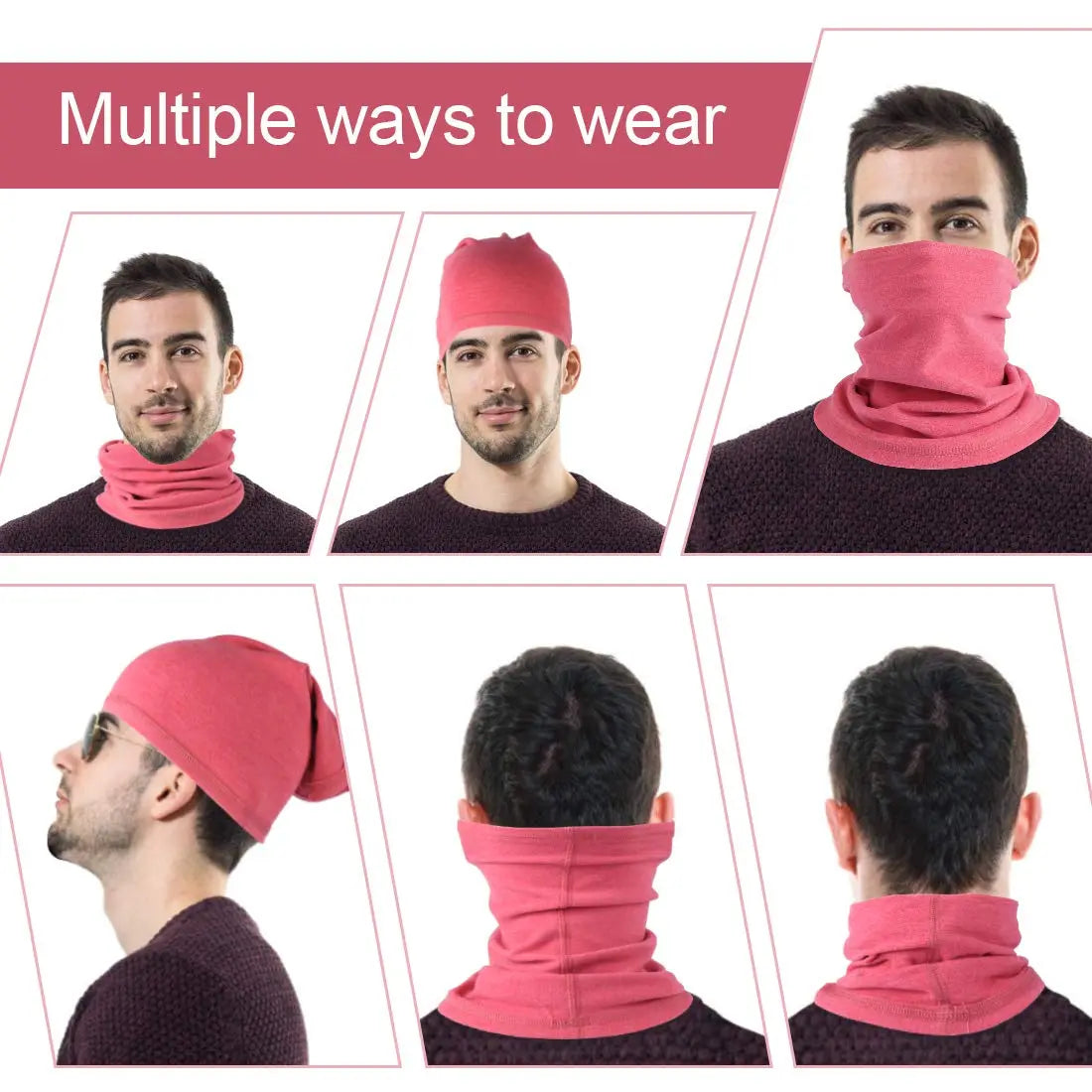 KGC 2 Pack Winter Neck Warmer Gaiter,Soft Fleece Windproof Face Cover Mask Scarf Bandana for Men & Women Outdoor Sports The Champ Gear