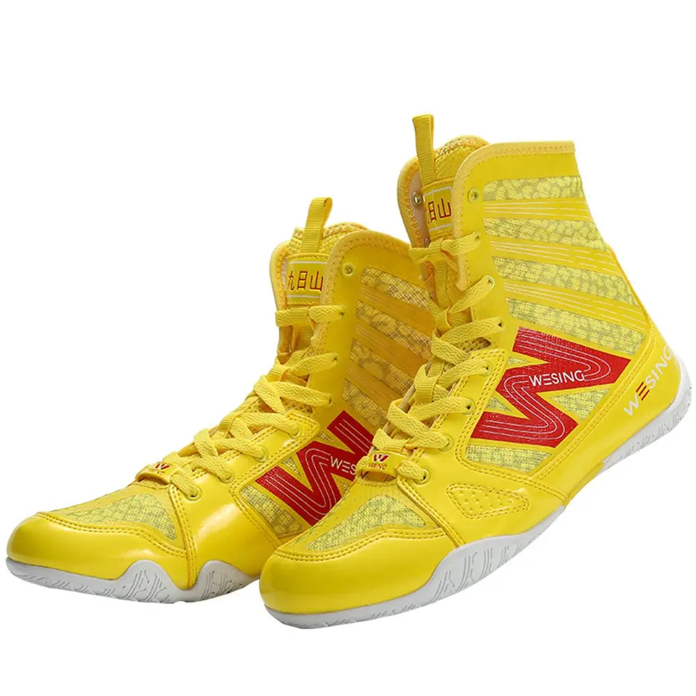 wesing Boxing Shoes Kickboxing Footwears Training High-top Ankle Boot Shoes with Large Size The Champ Gear