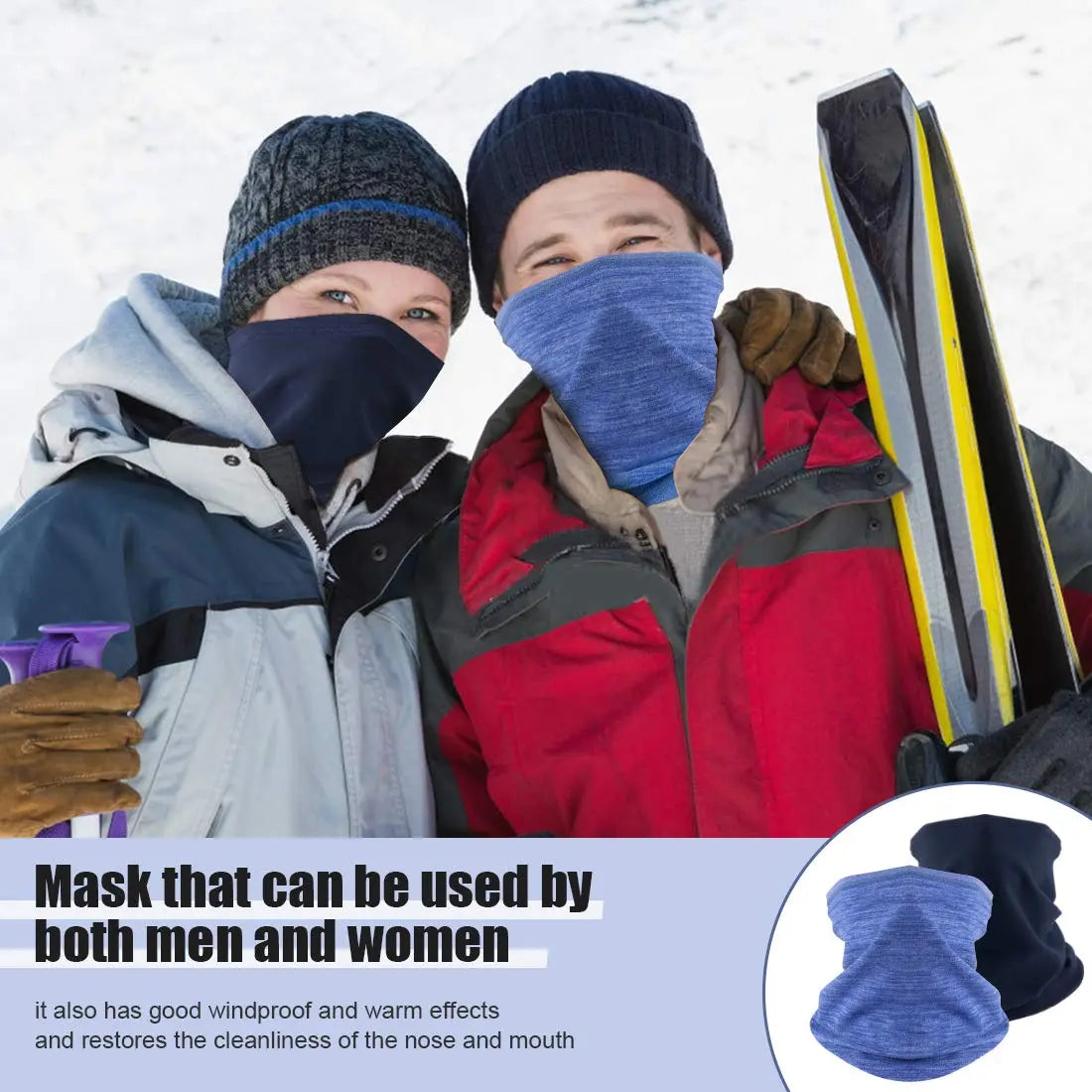KGC 2 Pack Winter Neck Warmer Gaiter,Soft Fleece Windproof Face Cover Mask Scarf Bandana for Men & Women Outdoor Sports The Champ Gear