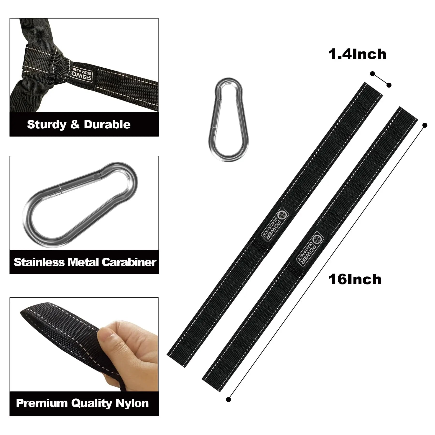 POWER GUIDANCE Battle Rope - 3.8cm Width Poly Dacron 9m Length Exercise Undulation Ropes - GYM Muscle Toning Metabolic Workout Fitness Exercise（1.5'' 30FT Length） The Champ Gear