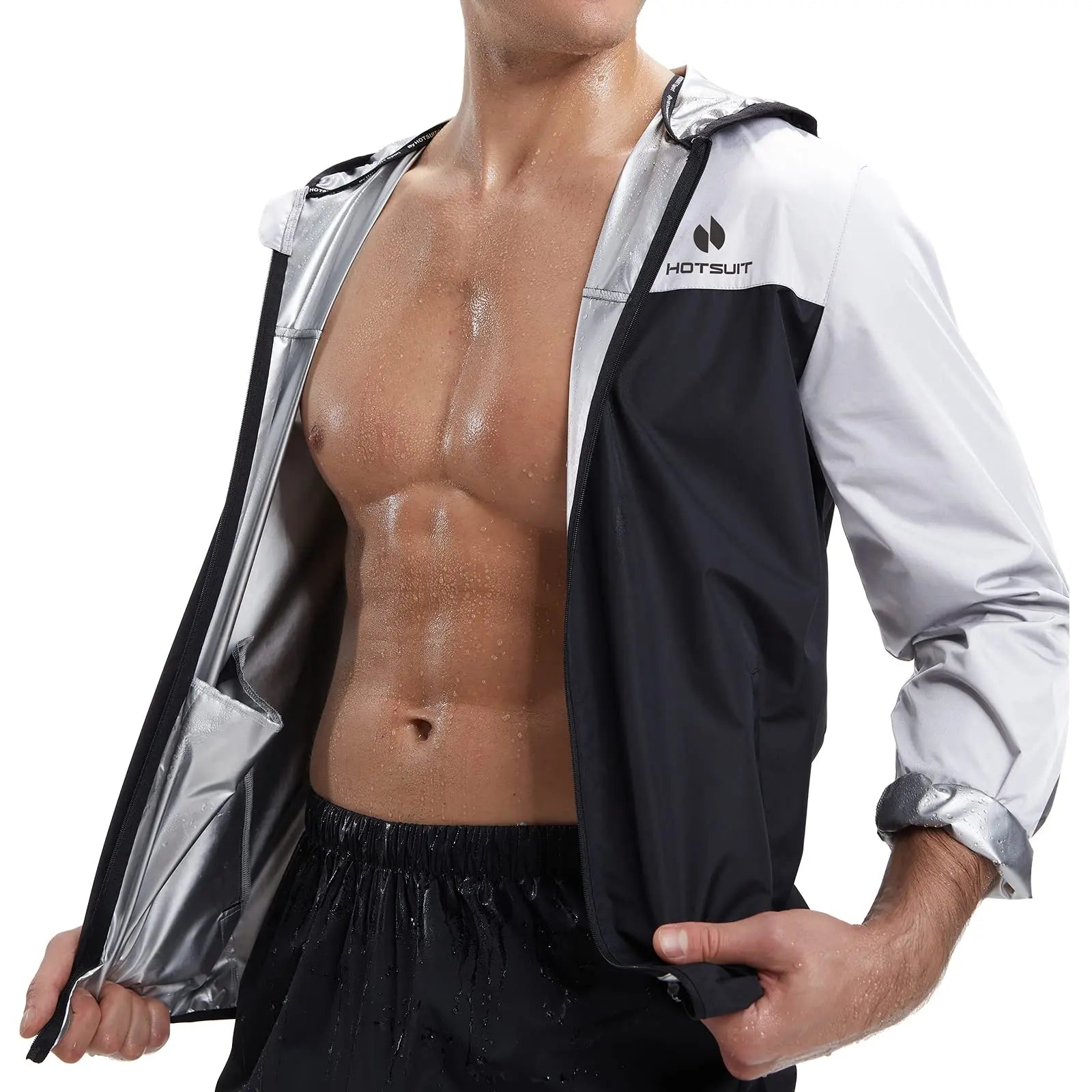 HOTSUIT Men's Sauna Suit - Full Body Sweat Jacket & Pants - The Champ Gear