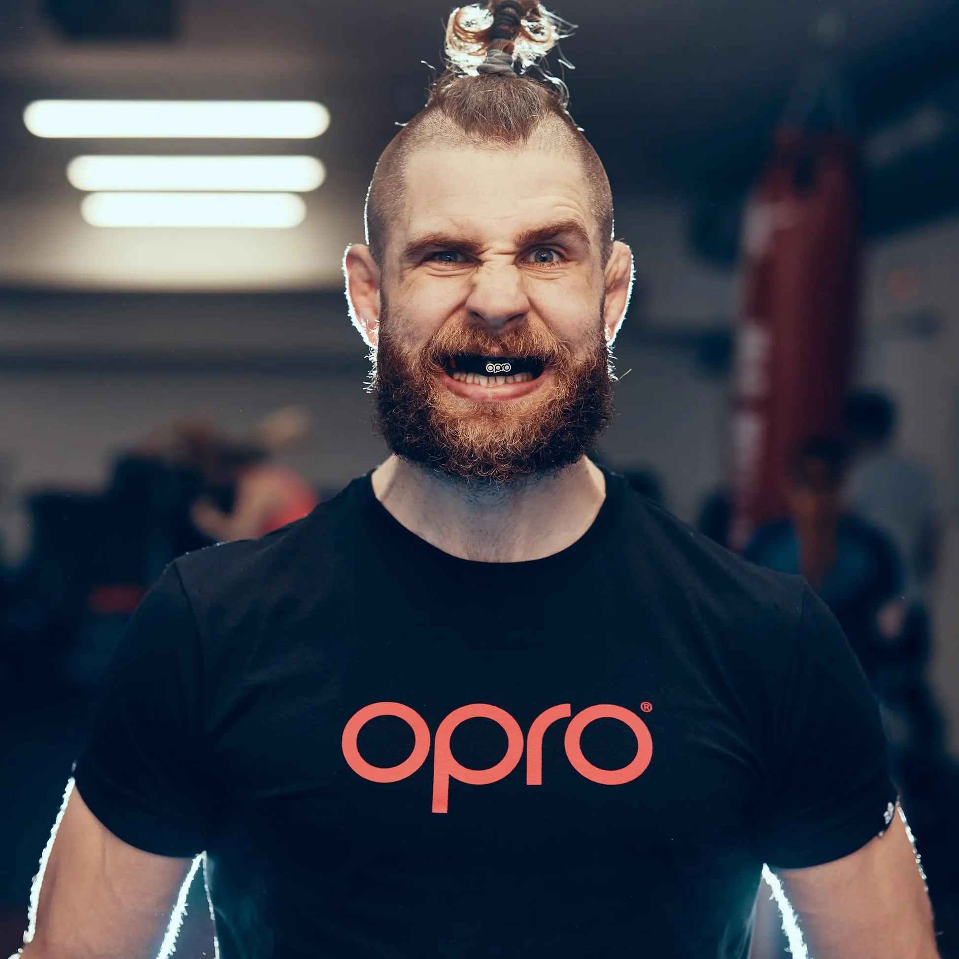 OPRO Instant Custom-Fit Sports Mouth Guard, Revolutionary Fitting Technology for Ultimate Comfort, Protection & Fit, Gum Shield, Dentist Mouthguard for Rugby, Boxing, Hockey, MMA (Gold Teeth, Adult) The Champ Gear