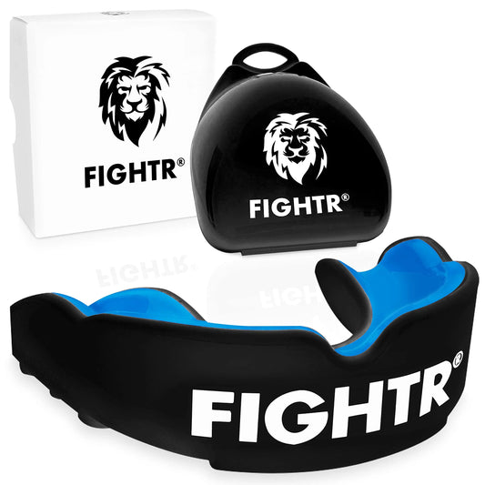 FIGHTR® Premium Mouth Guard - for Excellent Breathing & Easy to fit | Sports Mouth Guard for Boxing, MMA, Football, Lacrosse, Hockey and Other Sports | incl. hygienic Box The Champ Gear