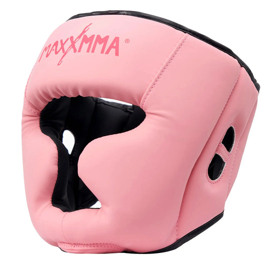 MaxxMMA Boxing Headgear, Adjustable Full Coverage Protection Headguard, MMA Training, Muay Thai, Sparring, Martial Arts, Karate (Pink, M) The Champ Gear