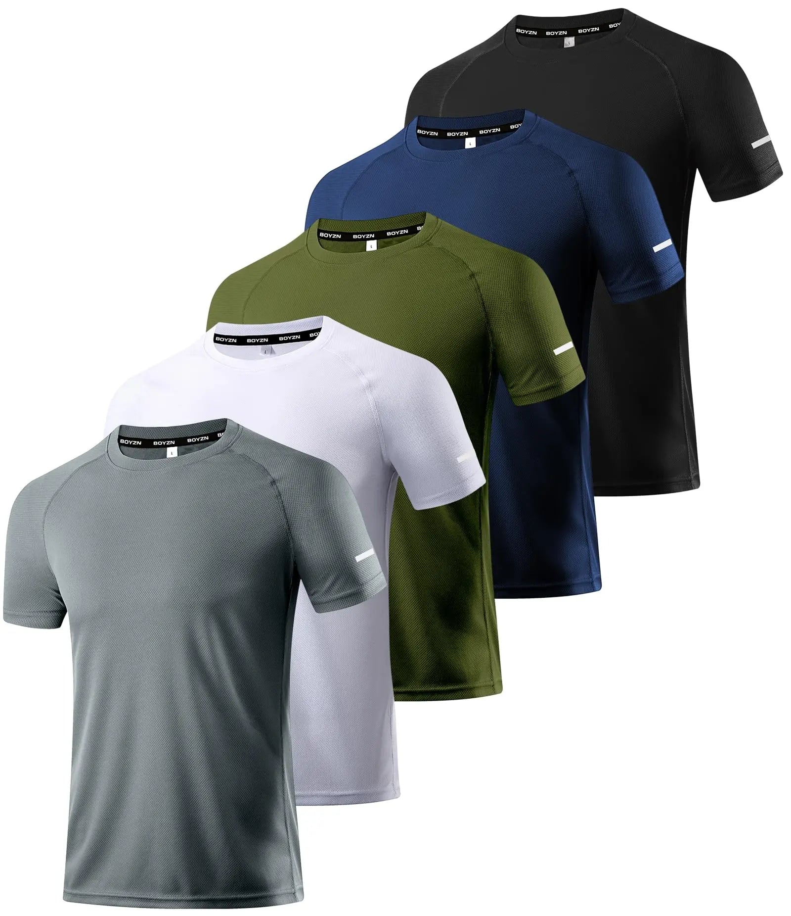 Boyzn 1, 3 or 5 Pack Men's Workout Running Shirts, Dry Fit Moisture Wicking T-Shirts, Sports Gym Athletic Short Sleeve Shirts The Champ Gear