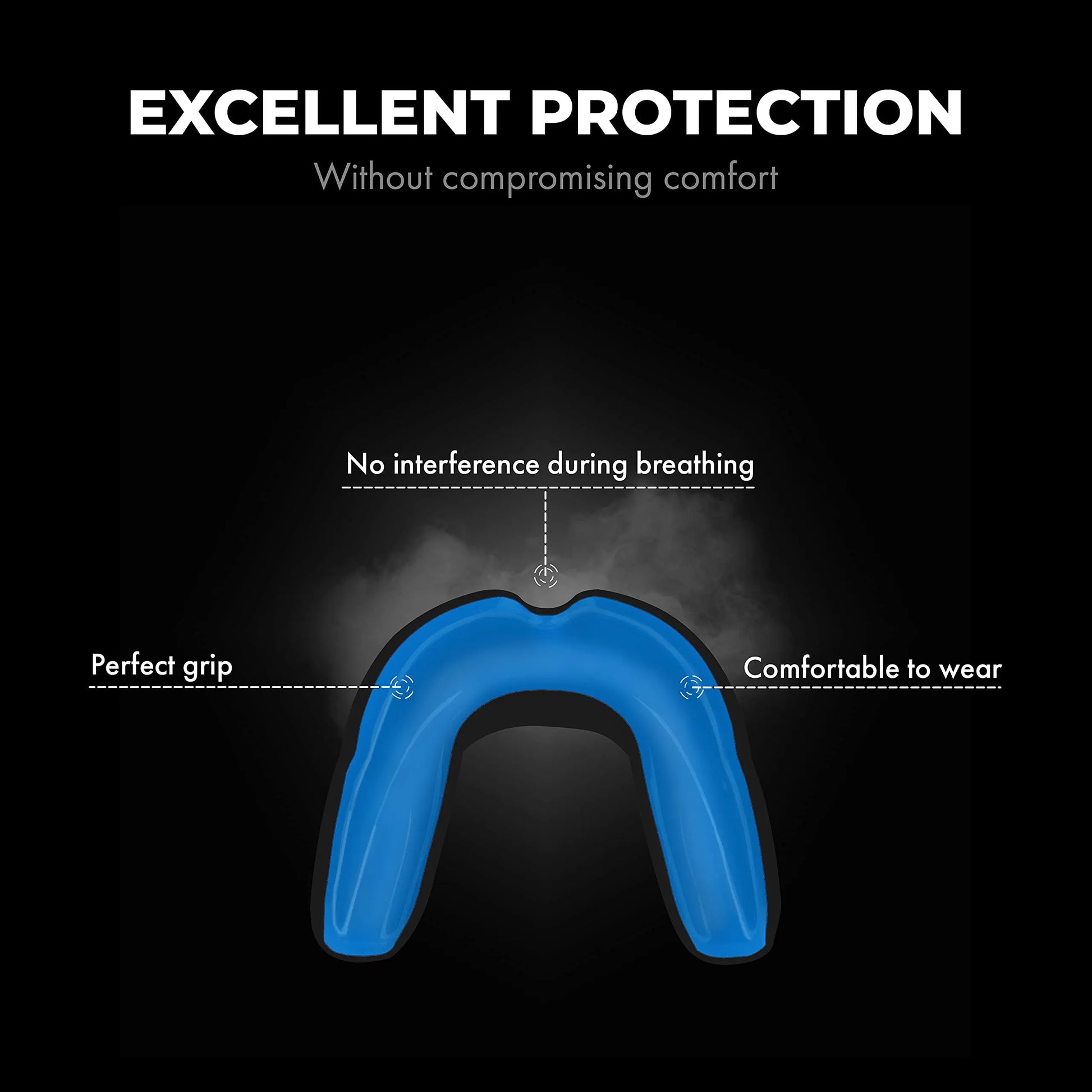 FIGHTR® Premium Mouth Guard - for Excellent Breathing & Easy to fit | Sports Mouth Guard for Boxing, MMA, Football, Lacrosse, Hockey and Other Sports | incl. hygienic Box The Champ Gear