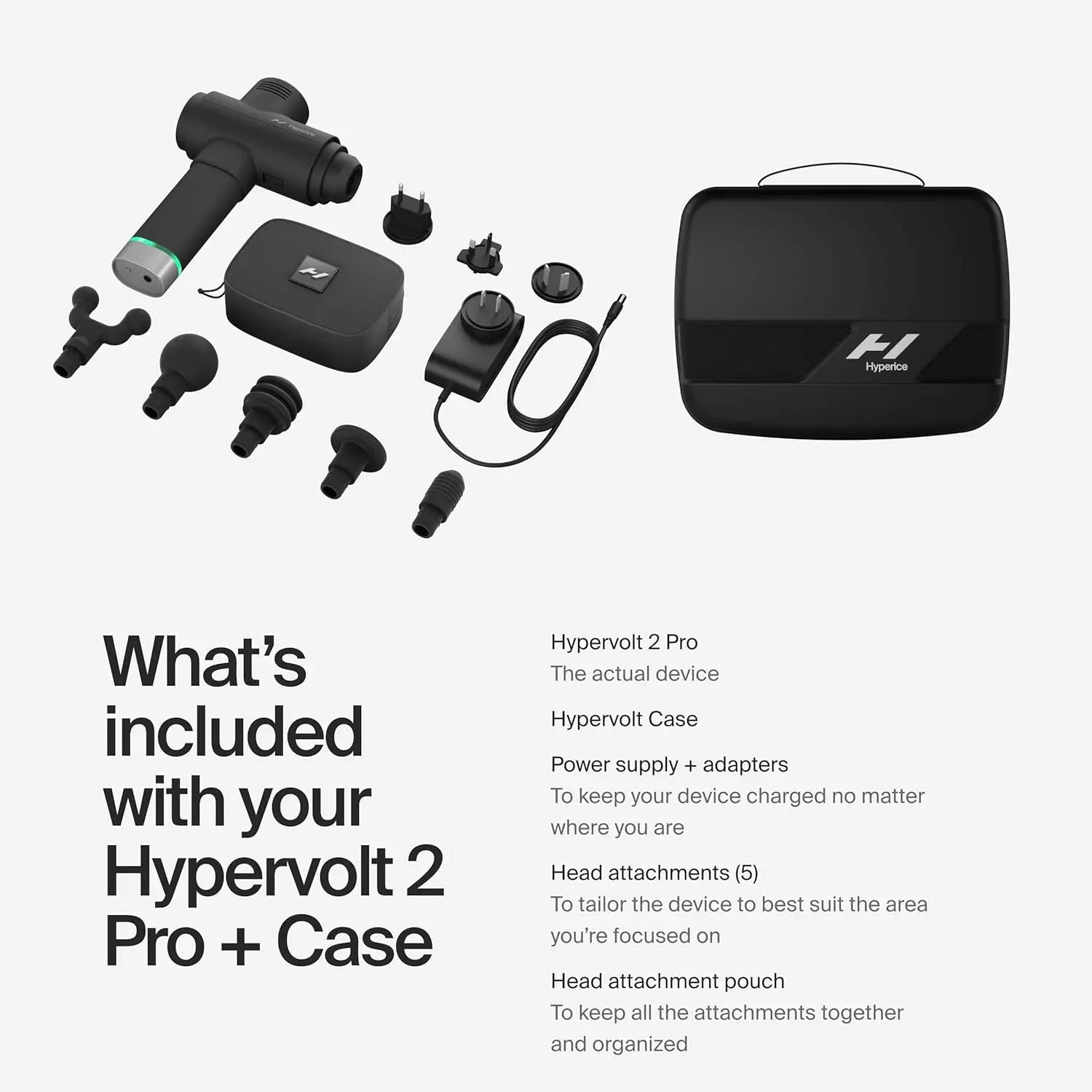 Hypervolt 2 Pro - Featuring Quiet Glide Technology - Handheld Percussion Massage Gun | 5 Speeds, 5 Interchangeable Heads | Helps Relieve Sore Muscles and Stiffness (Hypervolt 2 Pro w/ Carrying Case) The Champ Gear