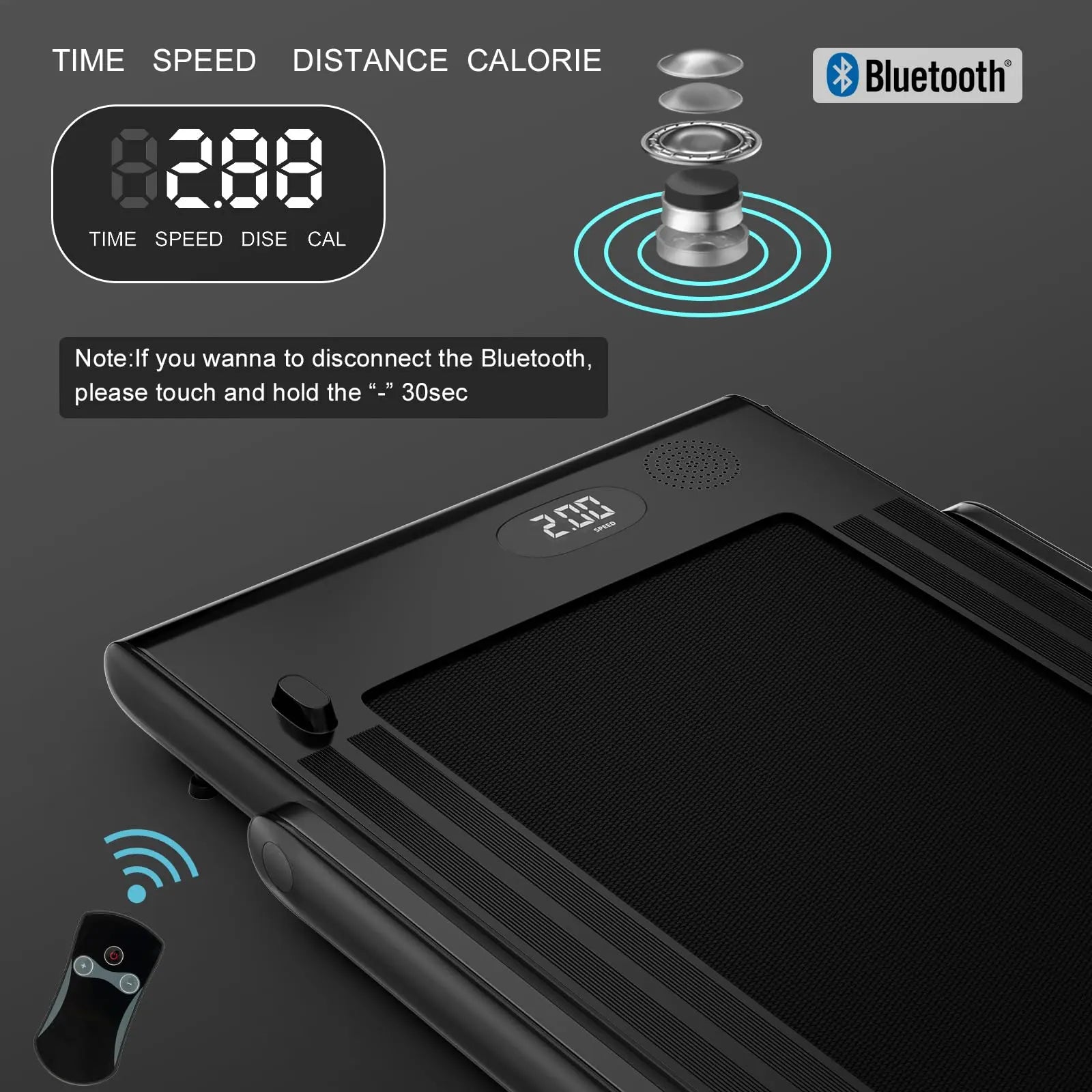 Goplus 2 in 1 Folding Treadmill, 2.25HP Under Desk Electric Treadmill, Installation-Free with Bluetooth Speaker, Remote Control and LED Display, Walking Jogging for Home Office Use The Champ Gear