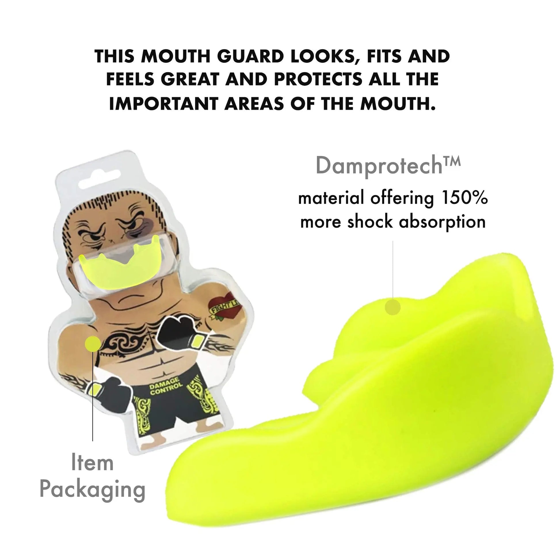 DAMAGE CONTROL High Impact Mouth Guard, Mouthguards for Sports, Boxing, Roller Derby, Hockey, Lacrosse Mouth Guard, Mouth Guards with Ultra Fit and Protection Against Shock The Champ Gear