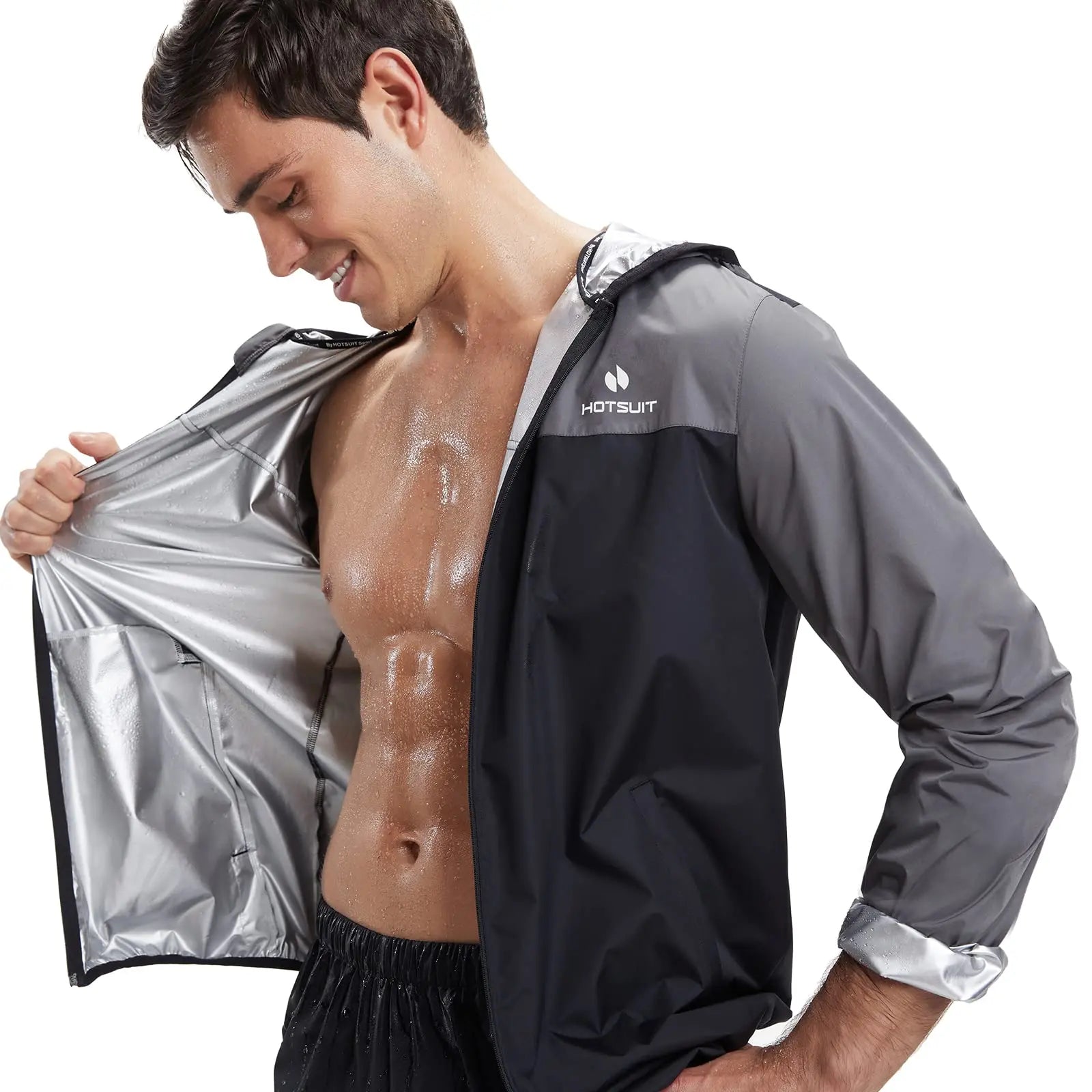 HOTSUIT Men's Sauna Suit - Full Body Sweat Jacket & Pants - The Champ Gear
