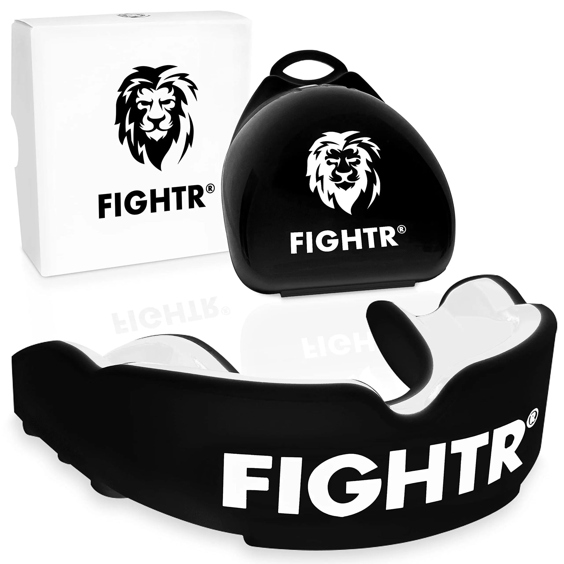 FIGHTR® Premium Mouth Guard - for Excellent Breathing & Easy to fit | Sports Mouth Guard for Boxing, MMA, Football, Lacrosse, Hockey and Other Sports | incl. hygienic Box The Champ Gear