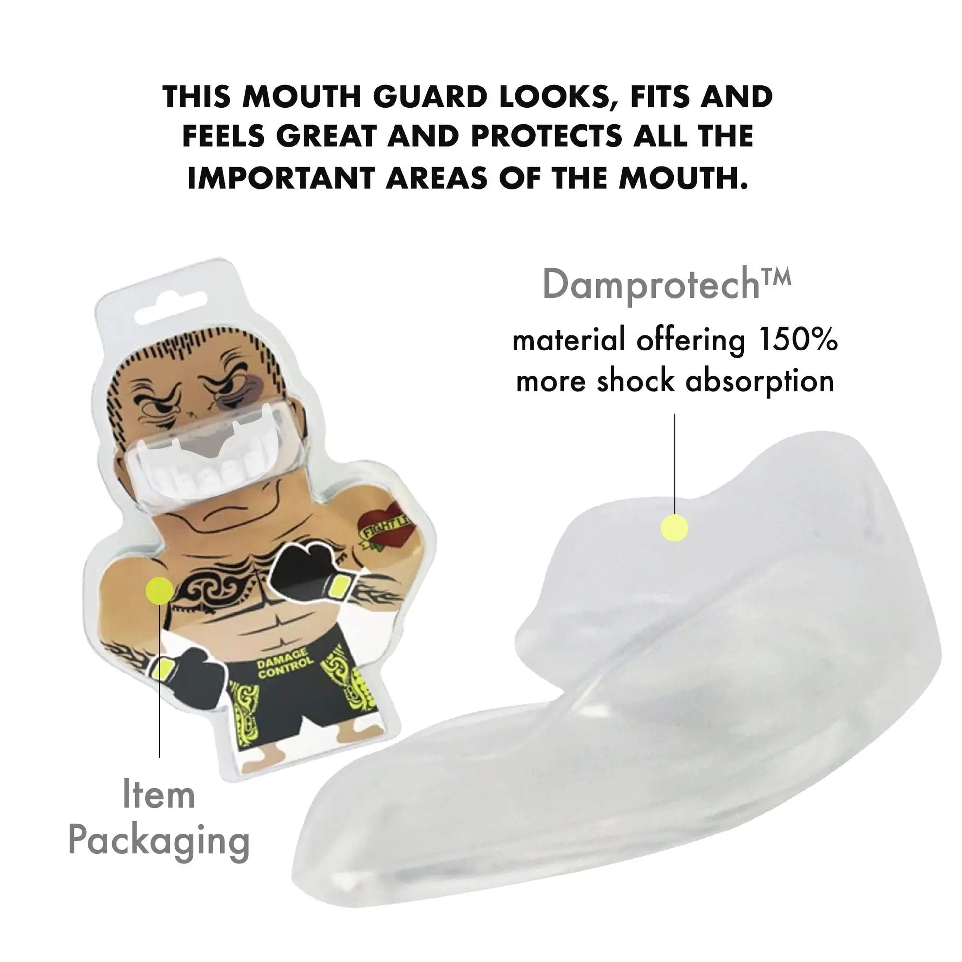 DAMAGE CONTROL High Impact Mouth Guard, Mouthguards for Sports, Boxing, Roller Derby, Hockey, Lacrosse Mouth Guard, Mouth Guards with Ultra Fit and Protection Against Shock The Champ Gear