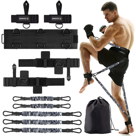 MANUEKLEAR Shadow Boxing Resistance Bands for MMA and Martial Arts, Three Resistance Levels of Full Body Resistance Bands for Boxing Fitness to Enhance Speed and Power The Champ Gear
