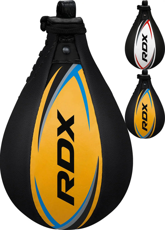 RDX Speed Bag Boxing Ball with Hanging Swivel Set, Genuine Leather Dodge Striking Mount Kit Heavy Duty, MMA Muay Thai Punching Fitness Workout Kicking Martial Arts Training The Champ Gear