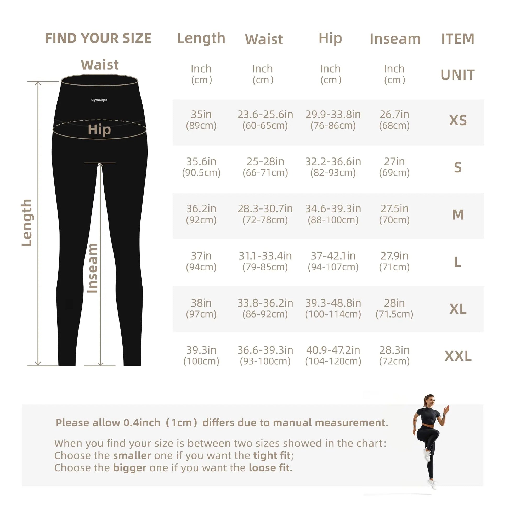 GymCope Leggings for Women with Tummy Control, 3 Pockets Yoga Pants, Non-See-Through Fabric for Yoga, Running, Gym The Champ Gear