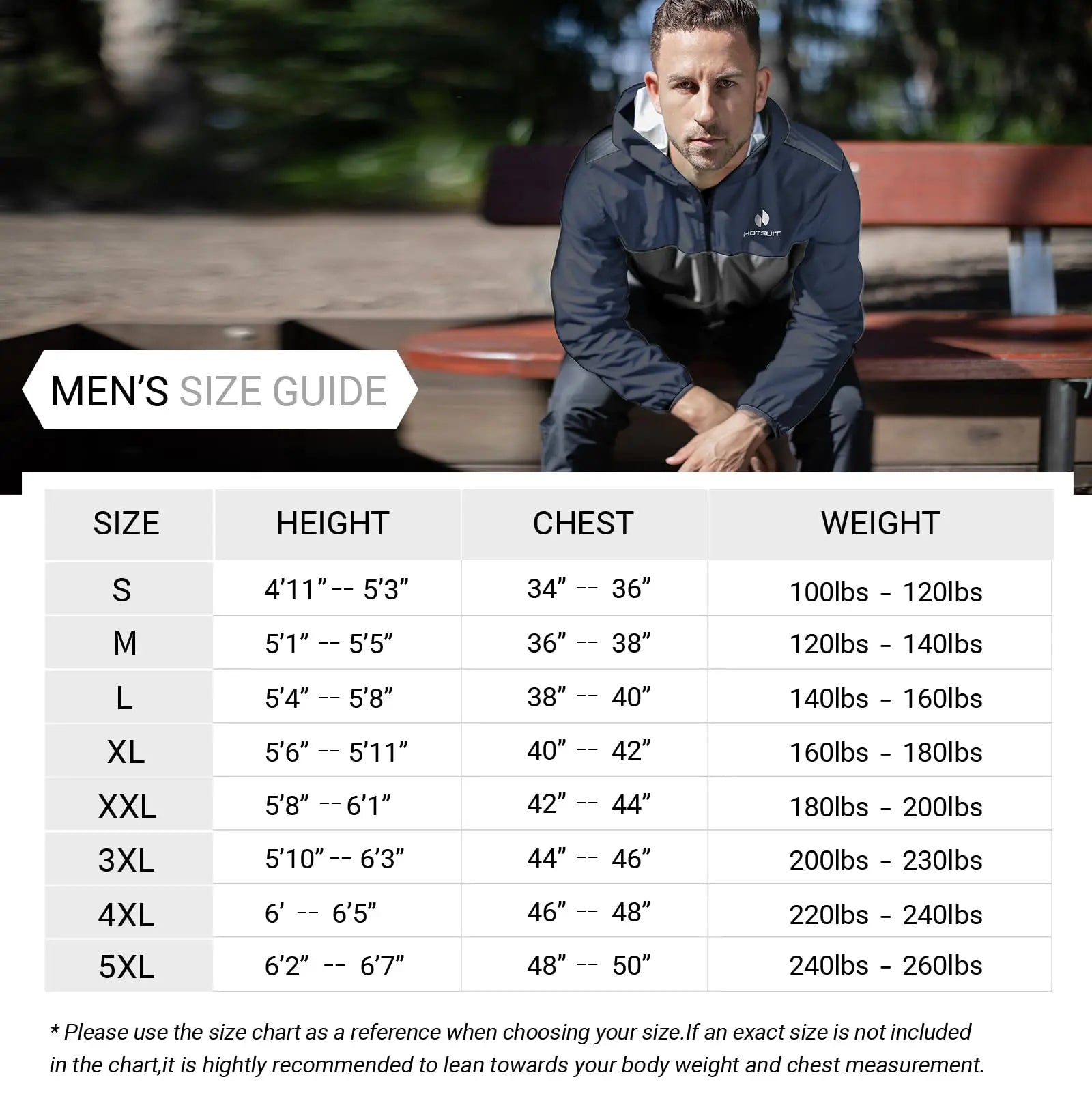 HOTSUIT Men's Sauna Suit - Full Body Sweat Jacket & Pants - The Champ Gear