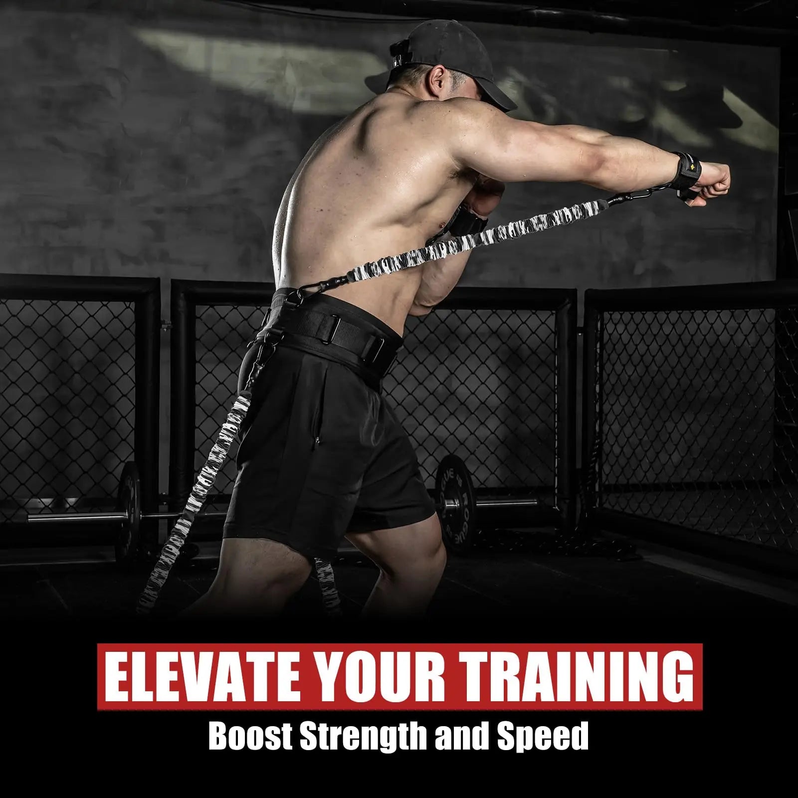MANUEKLEAR Shadow Boxing Resistance Bands for MMA and Martial Arts, Three Resistance Levels of Full Body Resistance Bands for Boxing Fitness to Enhance Speed and Power The Champ Gear