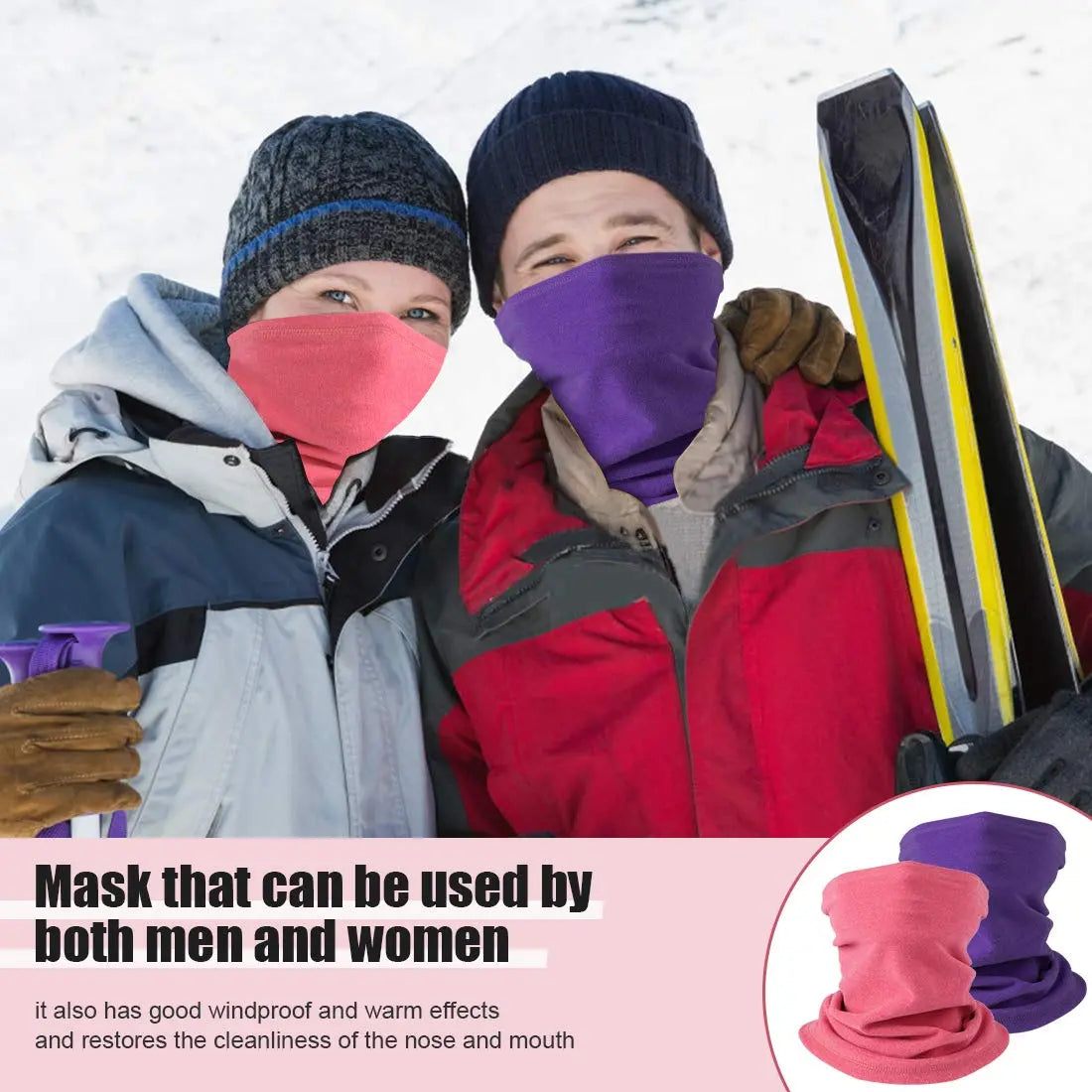 KGC 2 Pack Winter Neck Warmer Gaiter,Soft Fleece Windproof Face Cover Mask Scarf Bandana for Men & Women Outdoor Sports The Champ Gear