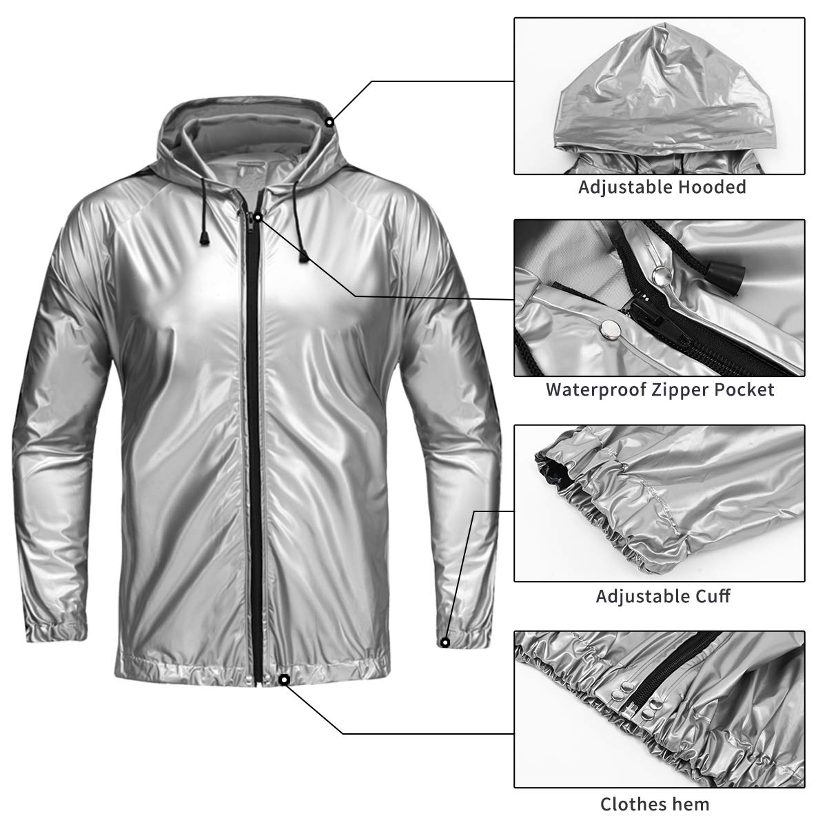 REEDBEEK Anti-Rip Sauna Suit Weight Loss Sweat Suit with Hood Boxing Training Gym Jacket Top Pant Workout Men and Women The Champ Gear