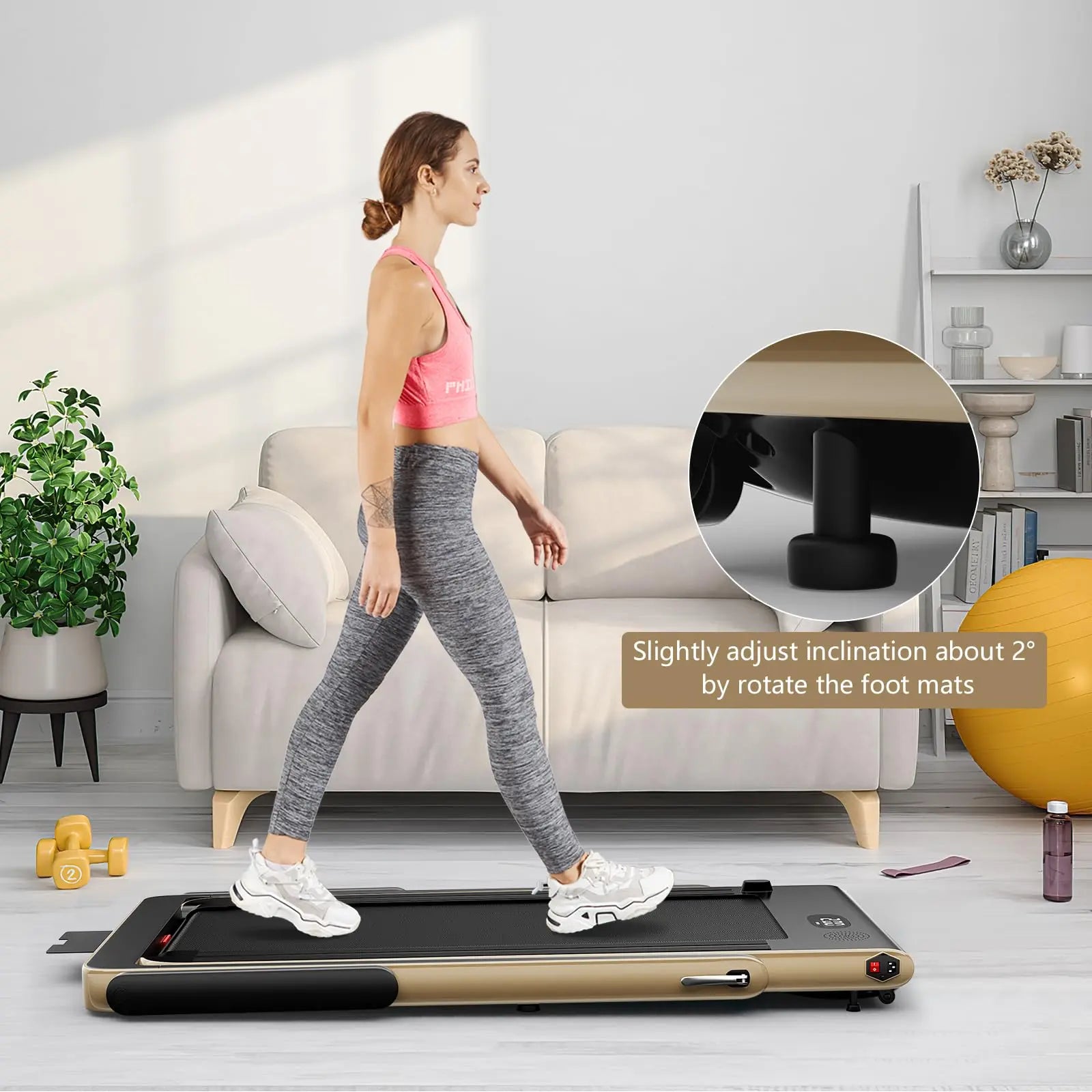 Goplus 2 in 1 Folding Treadmill, 2.25HP Under Desk Electric Treadmill, Installation-Free with Bluetooth Speaker, Remote Control and LED Display, Walking Jogging for Home Office Use The Champ Gear