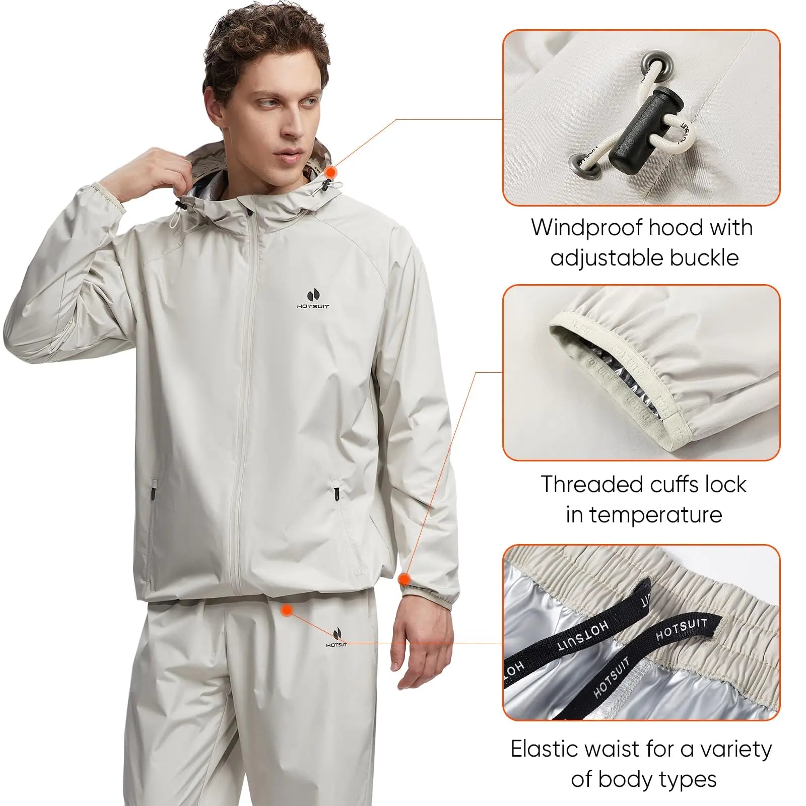 HOTSUIT Sauna Suit for Men Weight Loss Sweat Suit Boxing Exercise Sweat Sauna Jacket Pants - The Champ Gear