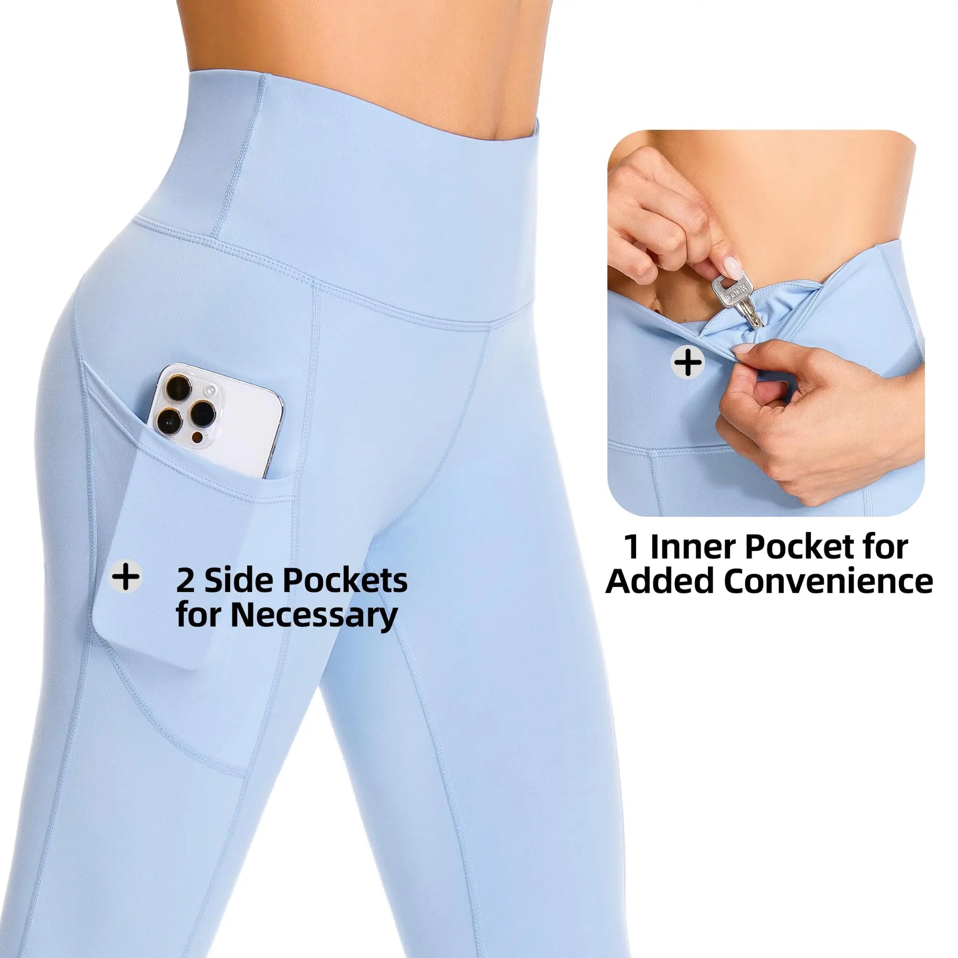 GymCope Leggings for Women with Tummy Control, 3 Pockets Yoga Pants, Non-See-Through Fabric for Yoga, Running, Gym The Champ Gear