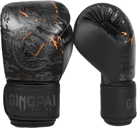 Boxing Gloves for Men and Women，Pro Training Sparring Gloves, for Boxing Kickboxing MMA Fighting，Adult Heavy Punching Bag Gloves，Workout Gloves for Boxing，Muay Thai (Black Silvery, 10oz) The Champ Gear