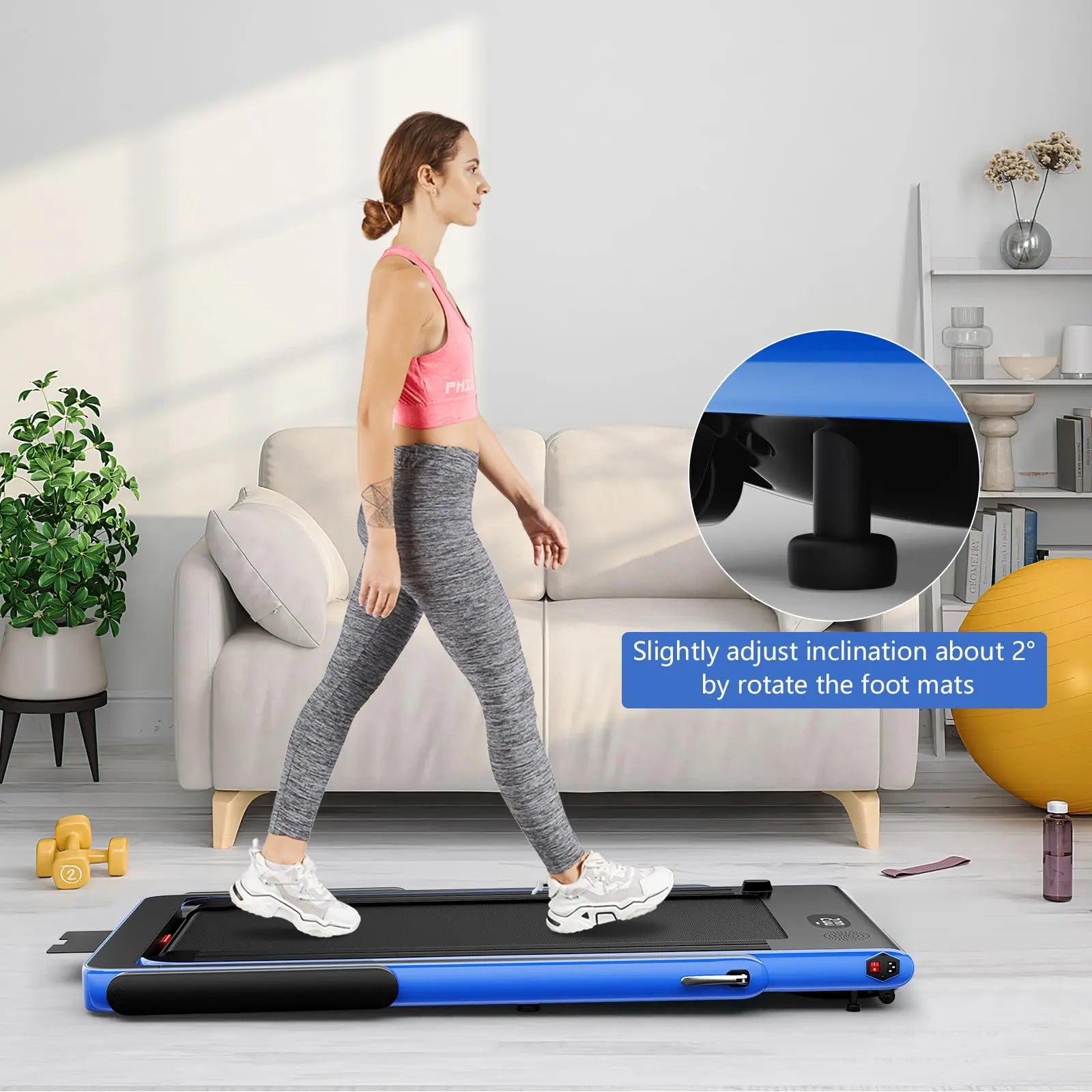 Goplus 2 in 1 Folding Treadmill, 2.25HP Under Desk Electric Treadmill, Installation-Free with Bluetooth Speaker, Remote Control and LED Display, Walking Jogging for Home Office Use The Champ Gear
