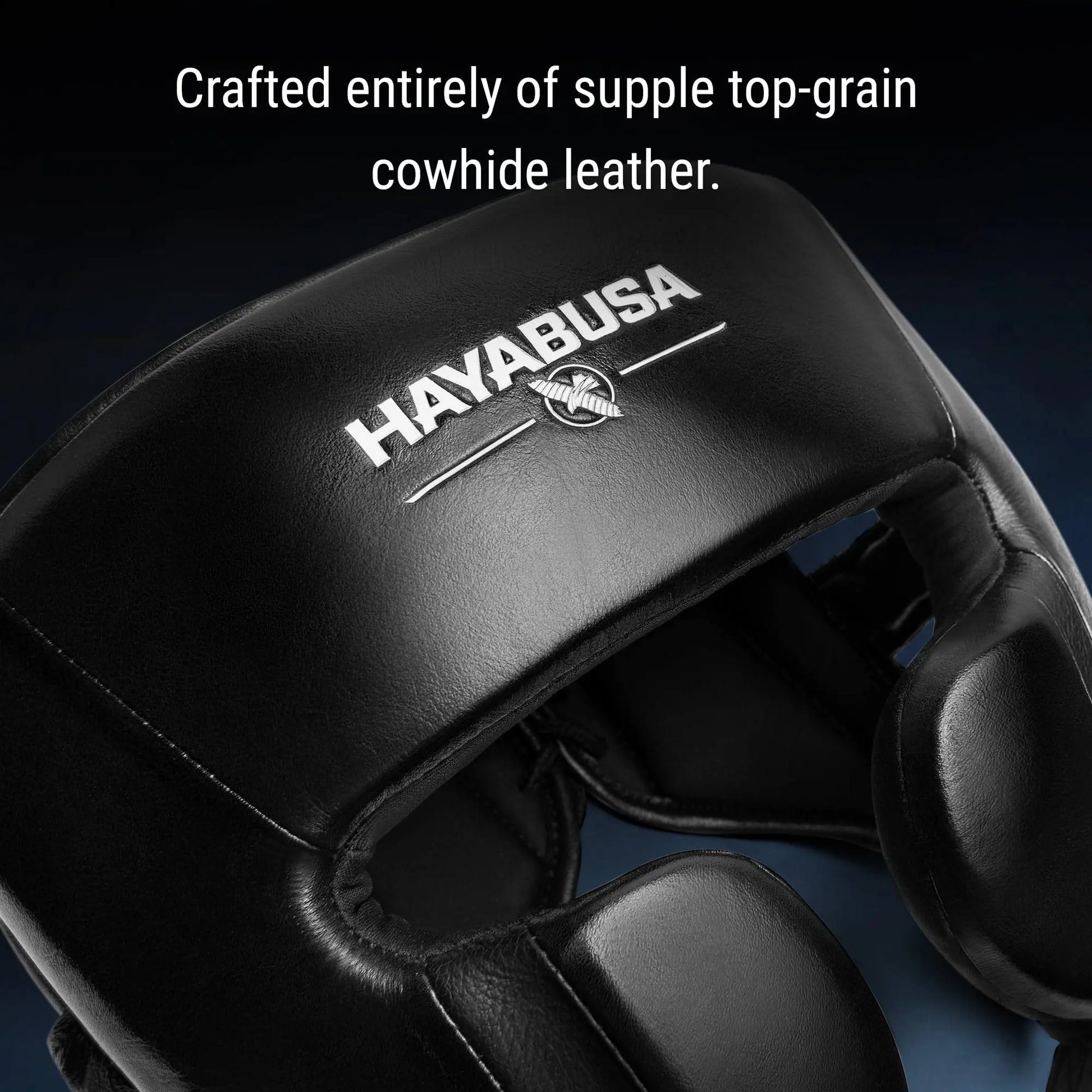 Hayabusa Pro Traditional Leather Boxing Headgear Adjustable - Black The Champ Gear