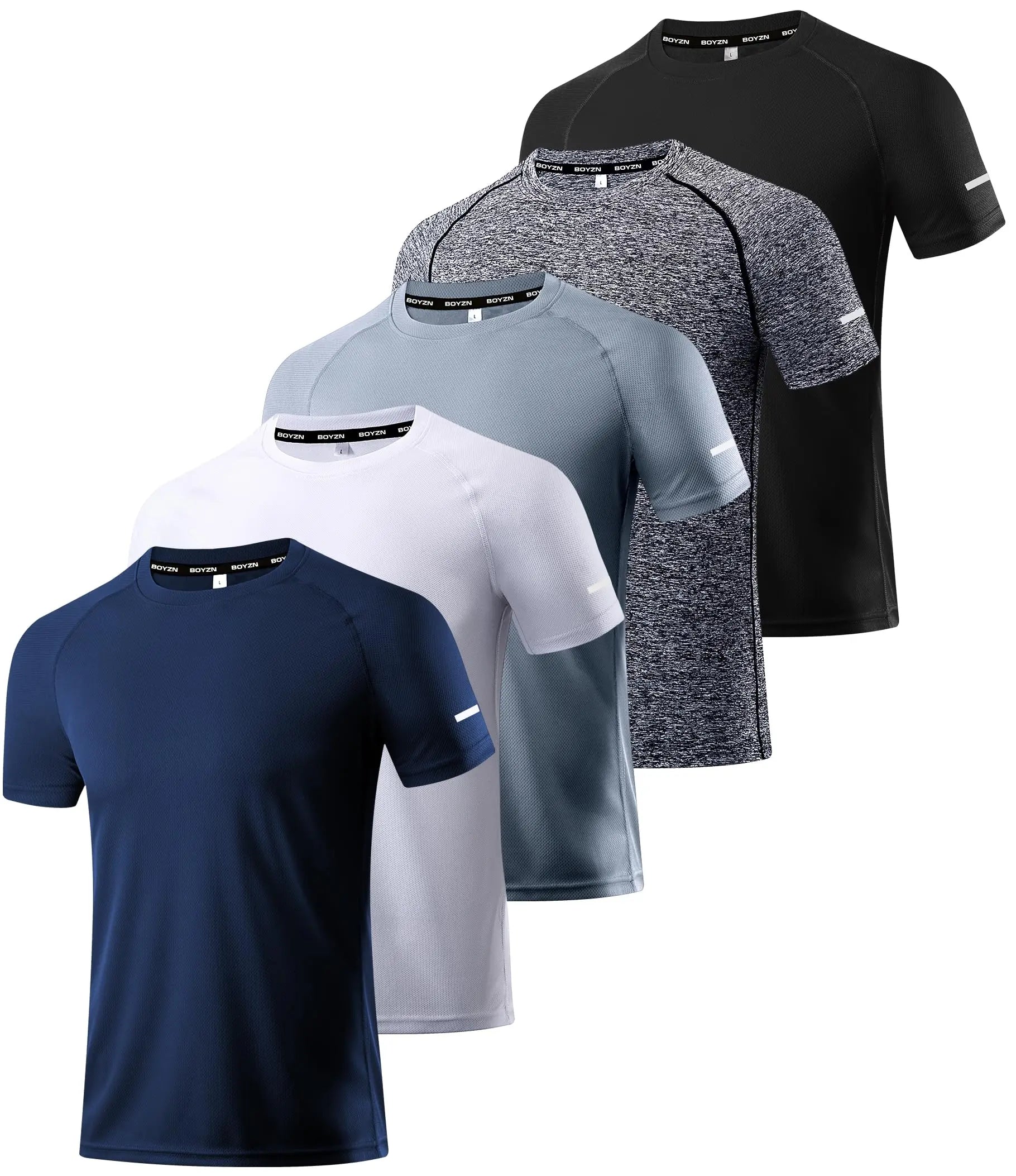 Boyzn 1, 3 or 5 Pack Men's Workout Running Shirts, Dry Fit Moisture Wicking T-Shirts, Sports Gym Athletic Short Sleeve Shirts The Champ Gear