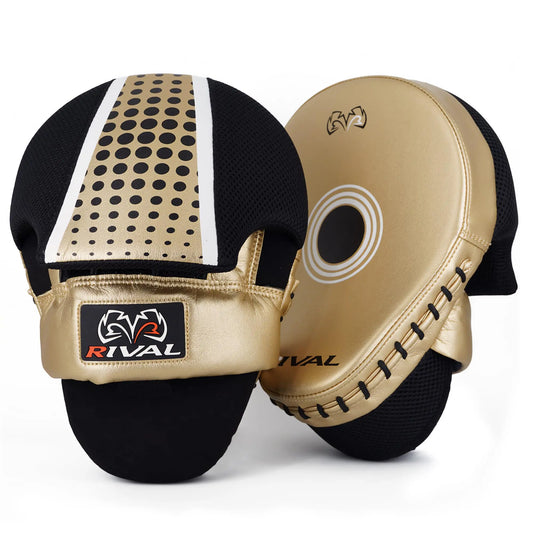 RIVAL Boxing RAPM Pro Punch Mitts - Padded Finger Protector, Pre-Curved, High-Density, Impact-Resistant Foam, and Airflow System The Champ Gear