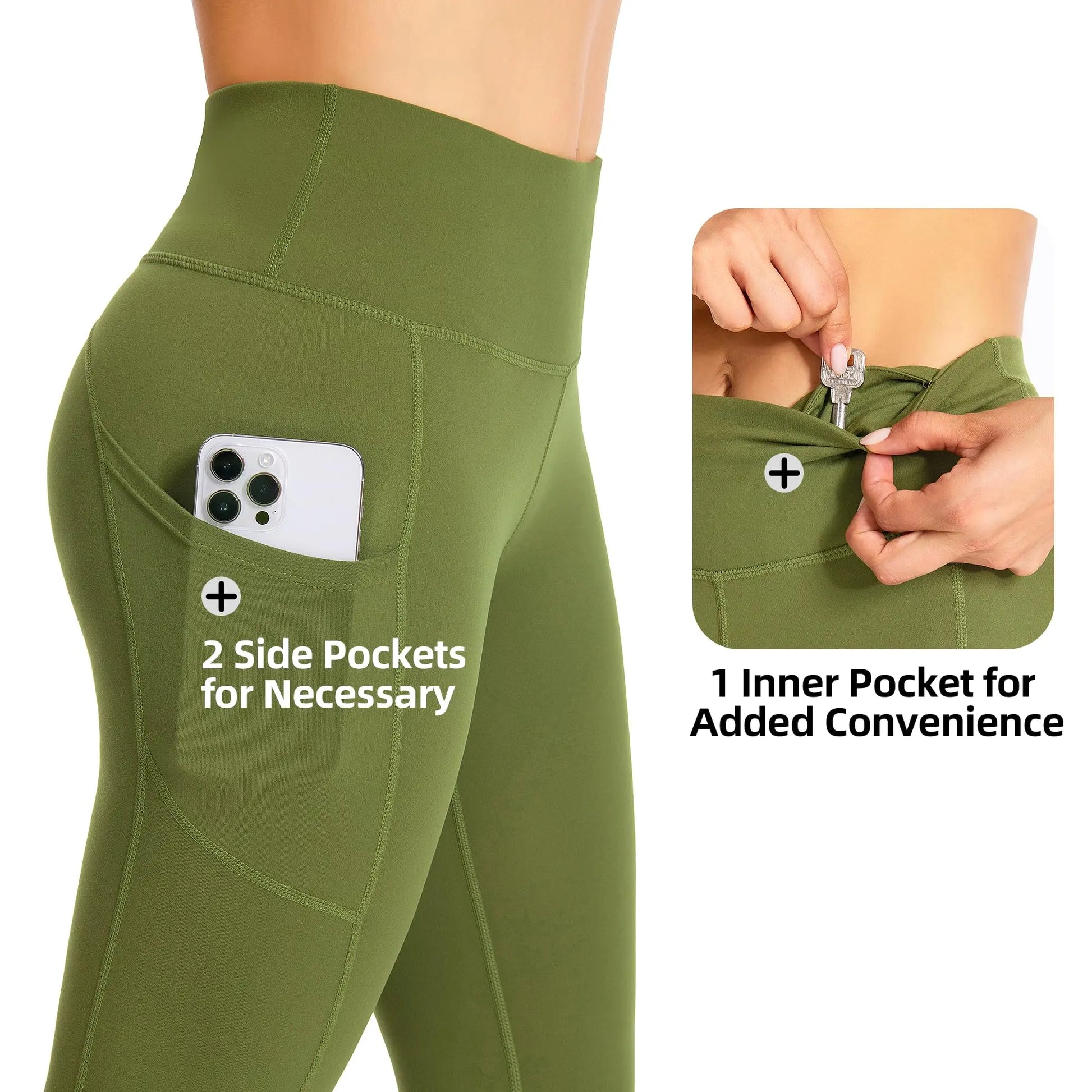 GymCope Leggings for Women with Tummy Control, 3 Pockets Yoga Pants, Non-See-Through Fabric for Yoga, Running, Gym The Champ Gear