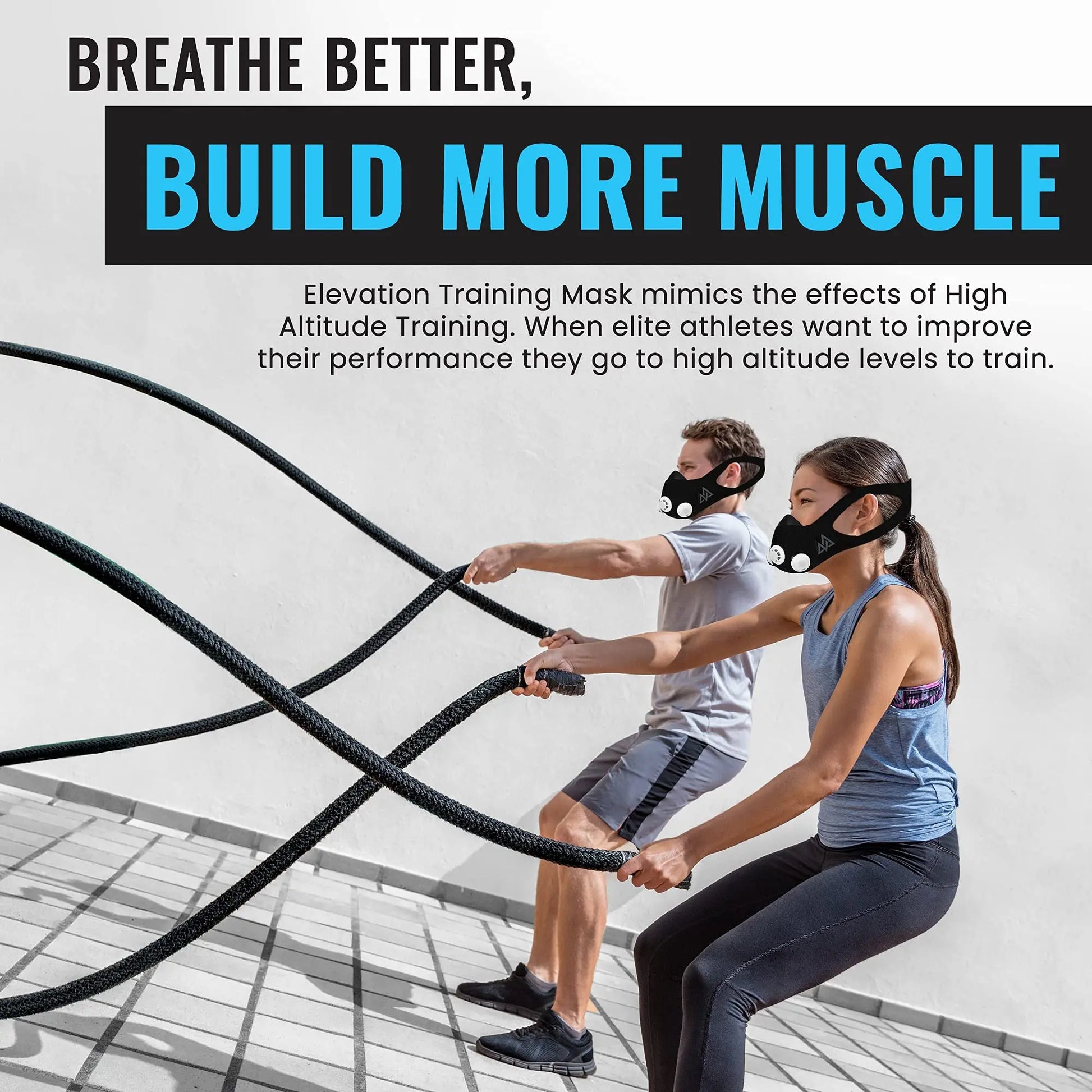 TRAININGMASK - Elevation Training Mask 2.0 - Fitness Mask, High Altitude Mask, Workout Mask, Running Mask, Breathing Mask, Endurance Mask (Medium, Black) The Champ Gear
