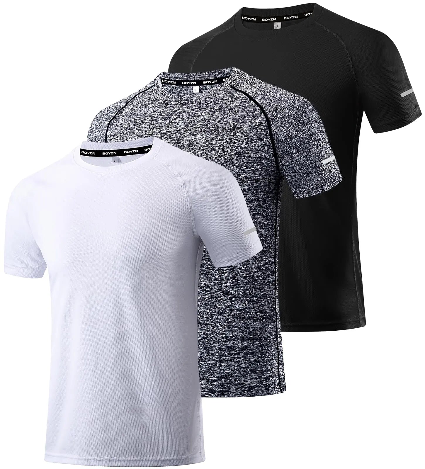 Boyzn 1, 3 or 5 Pack Men's Workout Running Shirts, Dry Fit Moisture Wicking T-Shirts, Sports Gym Athletic Short Sleeve Shirts The Champ Gear