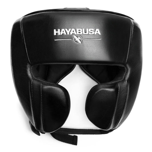 Hayabusa Pro Traditional Leather Boxing Headgear Adjustable - Black The Champ Gear