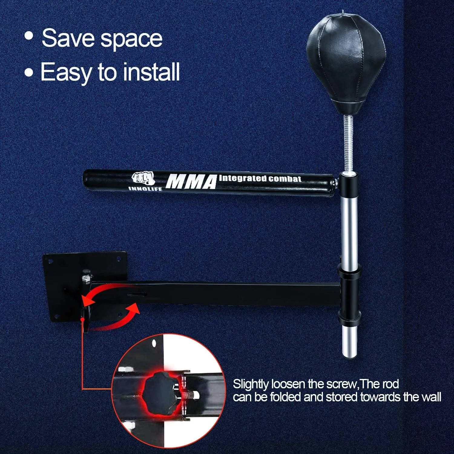 Innolife Wall Mount MMA Boxing Bar, Boxing Speed Trainer, Punching Spinning Bar Boxing Equipment for Home Gym The Champ Gear